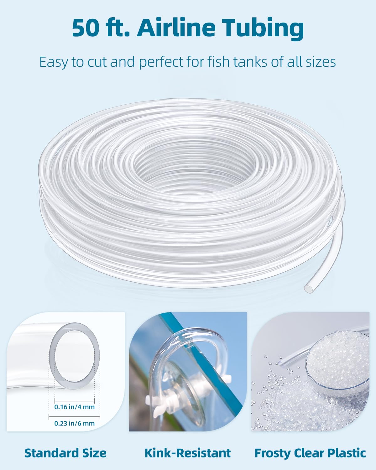 Pawfly suction cups securing tubing to glass for a tidy setup