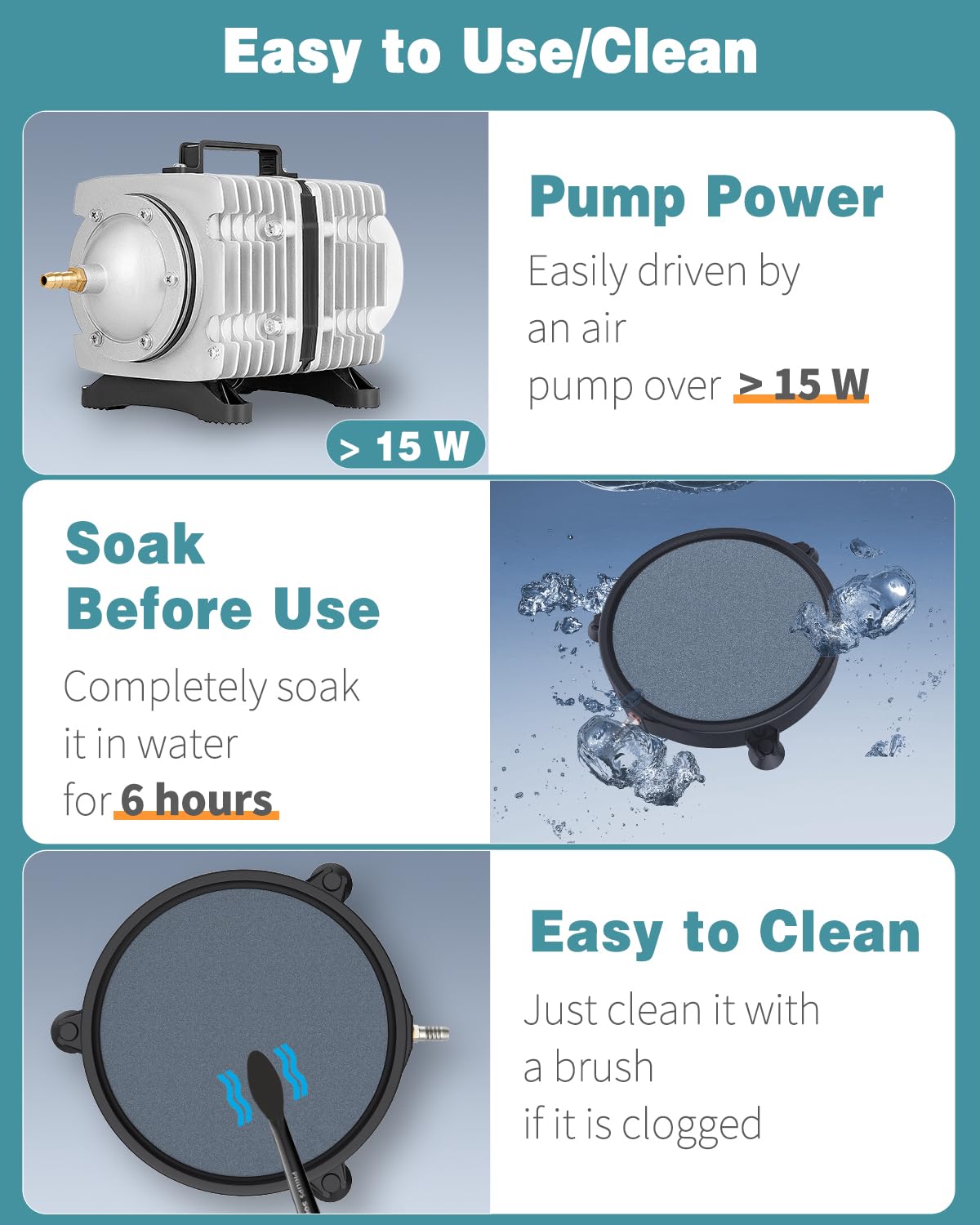 Pawfly three-eighths-inch tubing compatible diffuser connects to standard pumps.