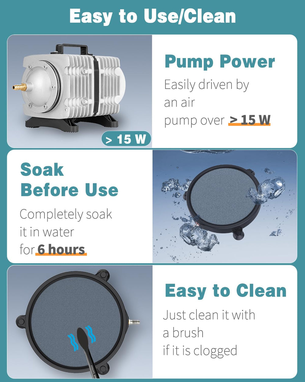 Pawfly three-eighths-inch tubing compatible diffuser connects to standard pumps.