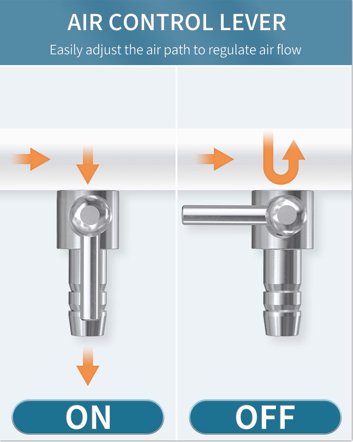 Pawfly valve tubing connection ensures a tight, slip-free fit.