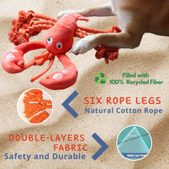 Pawfoo Lab lobster toy reinforced stitching for durability
