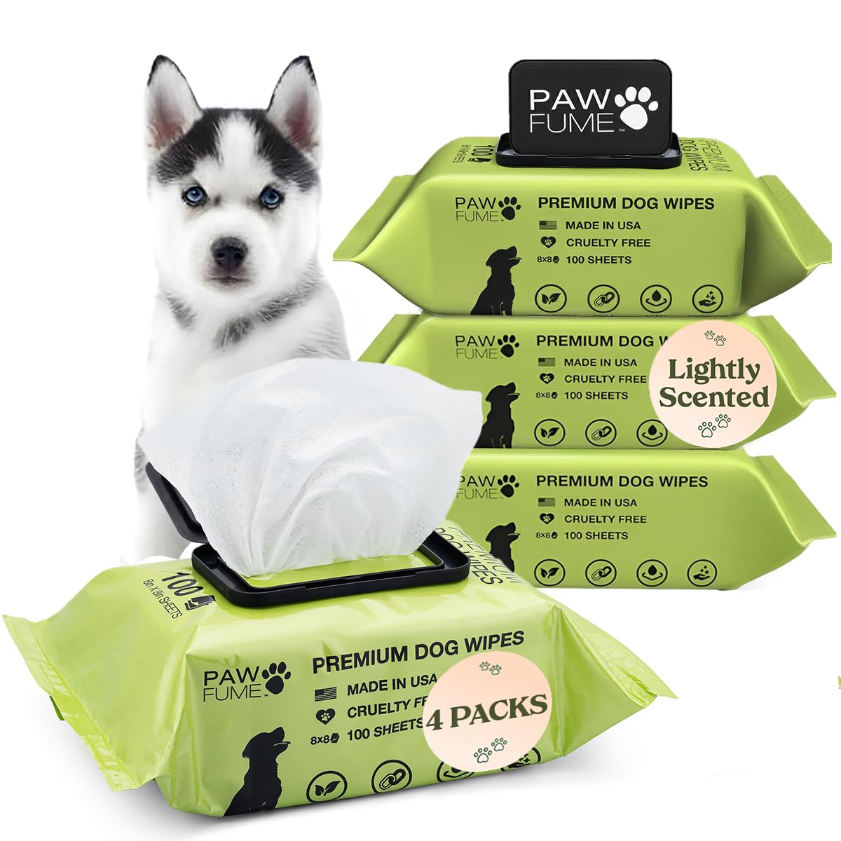 Paw Fume eye wipes with moisture-lock cleanse around eyes for sensitive skin