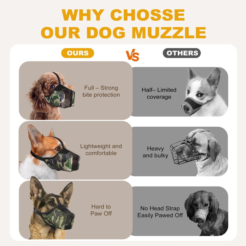 Pawfun adjustable fit muzzle securing comfortably on dogs of any size.