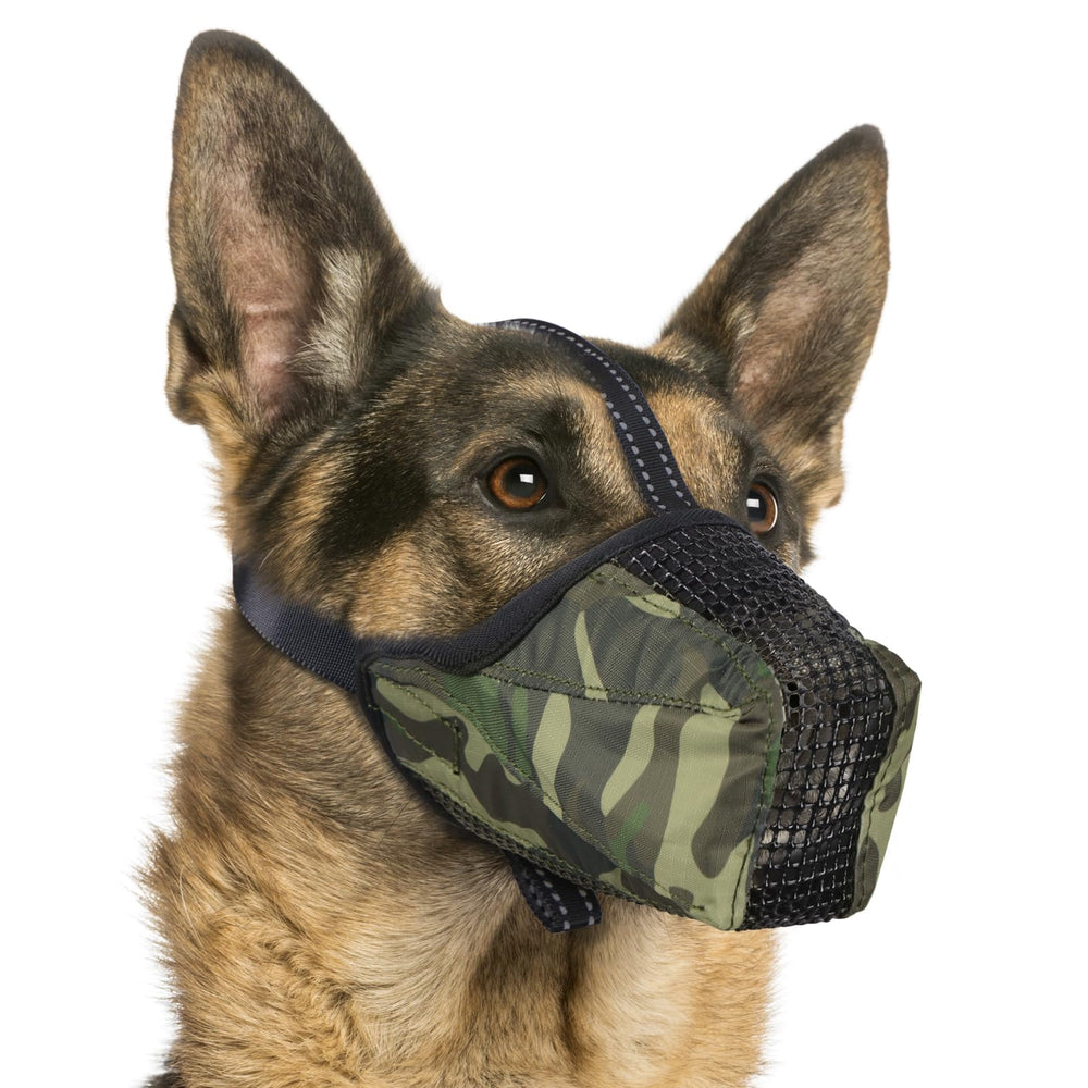 Pawfun mesh dog muzzle with breathable soft mesh for cool, comfortable wear.