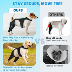 Pawfun stay-put vest design keeping the sleeve in place during rest.