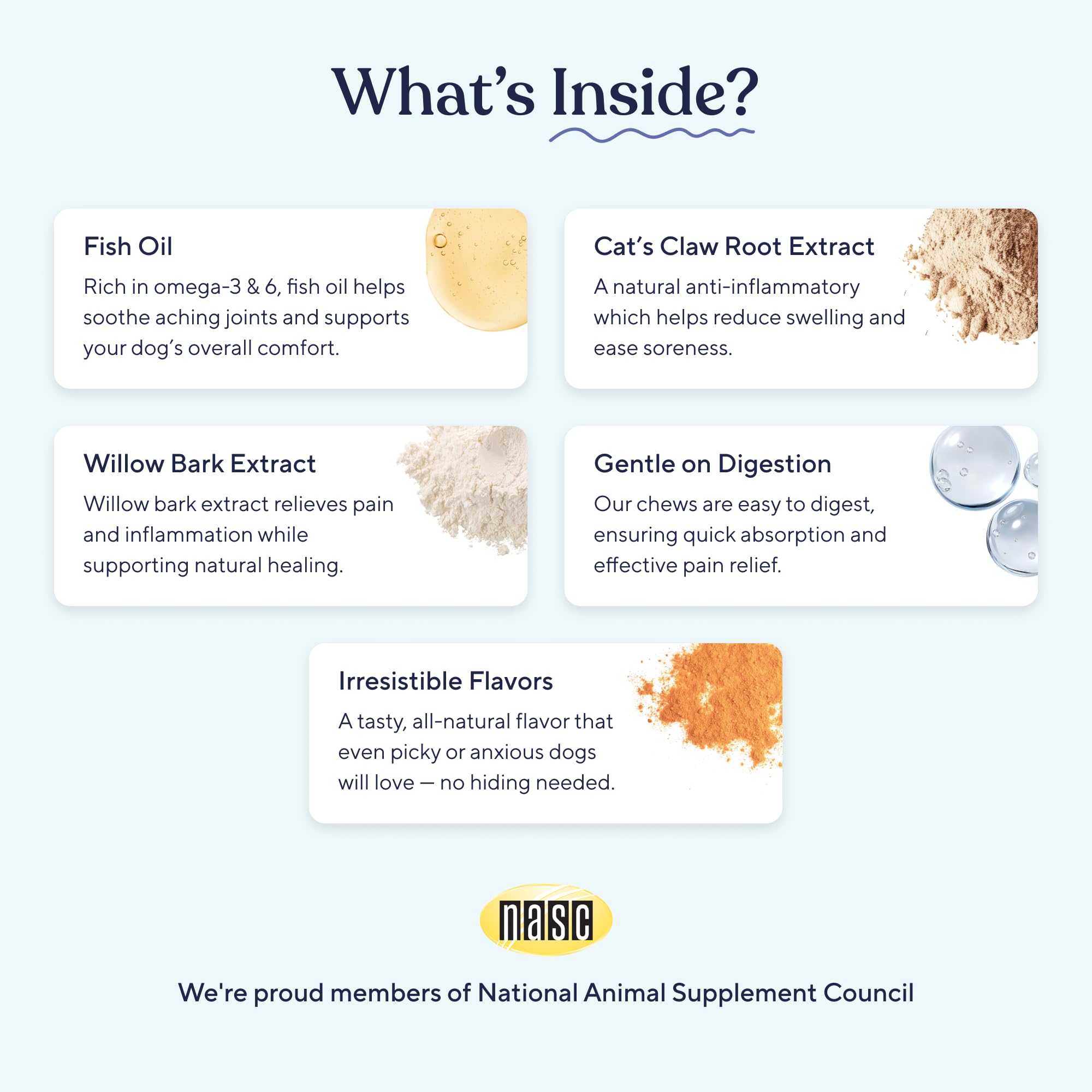 Pawfy Advanced Pain Management chews close-up shows chewy texture aiding joint comfort.