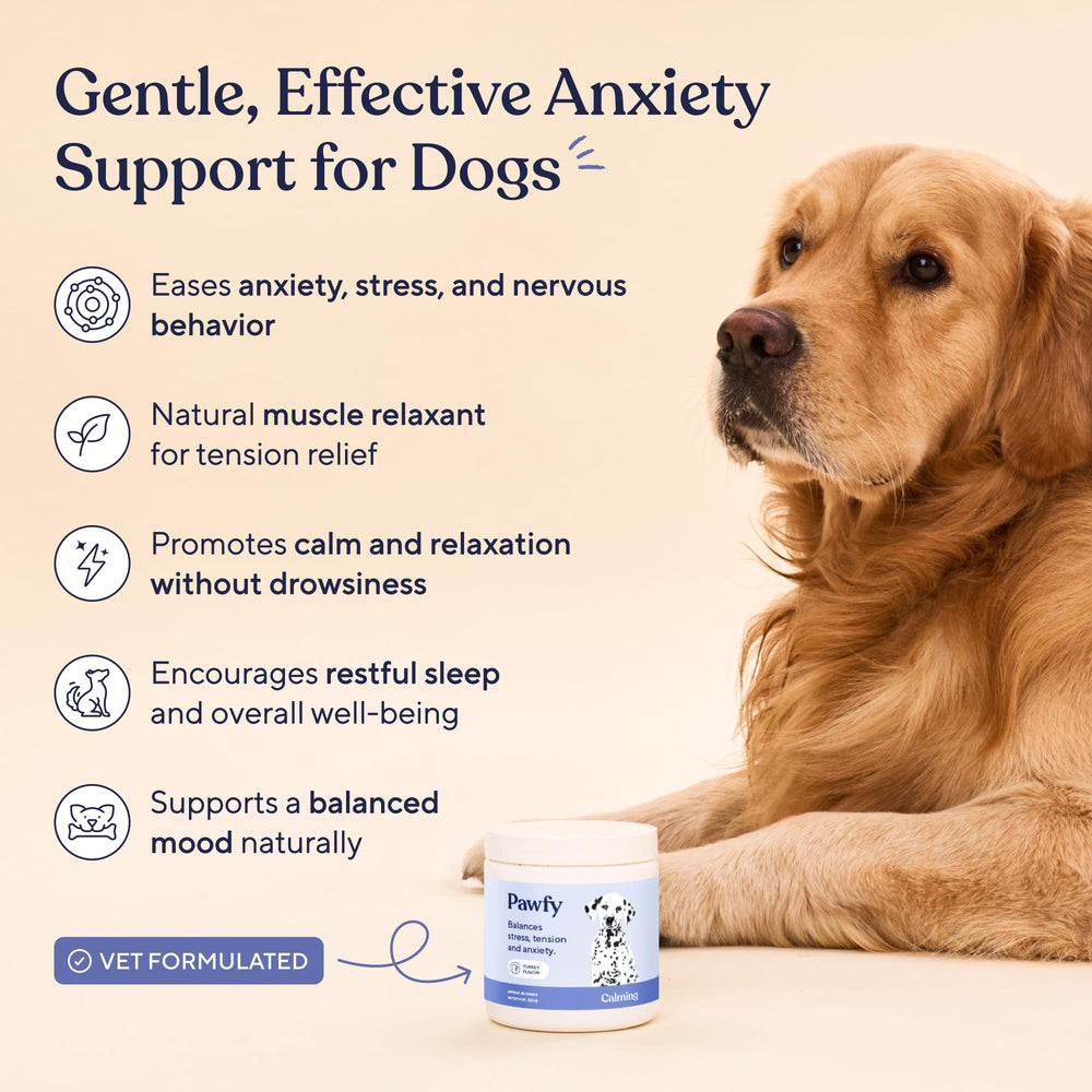 Pawfy Calming Chews treat-closeup: natural ingredients promote relaxation.