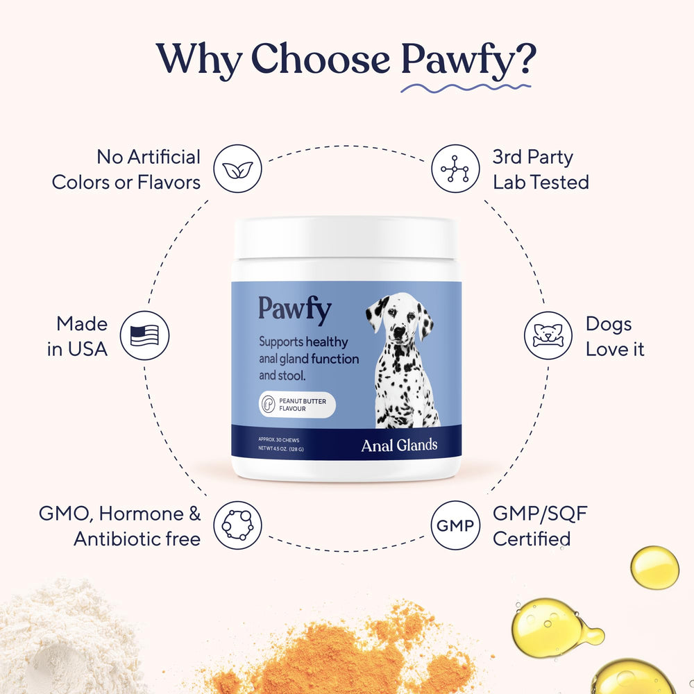 Pawfy dog supplements bottle open, ready for daily use.