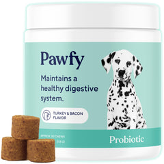 Pawfy Probiotics dog chews demonstrating digestive balance for daily comfort