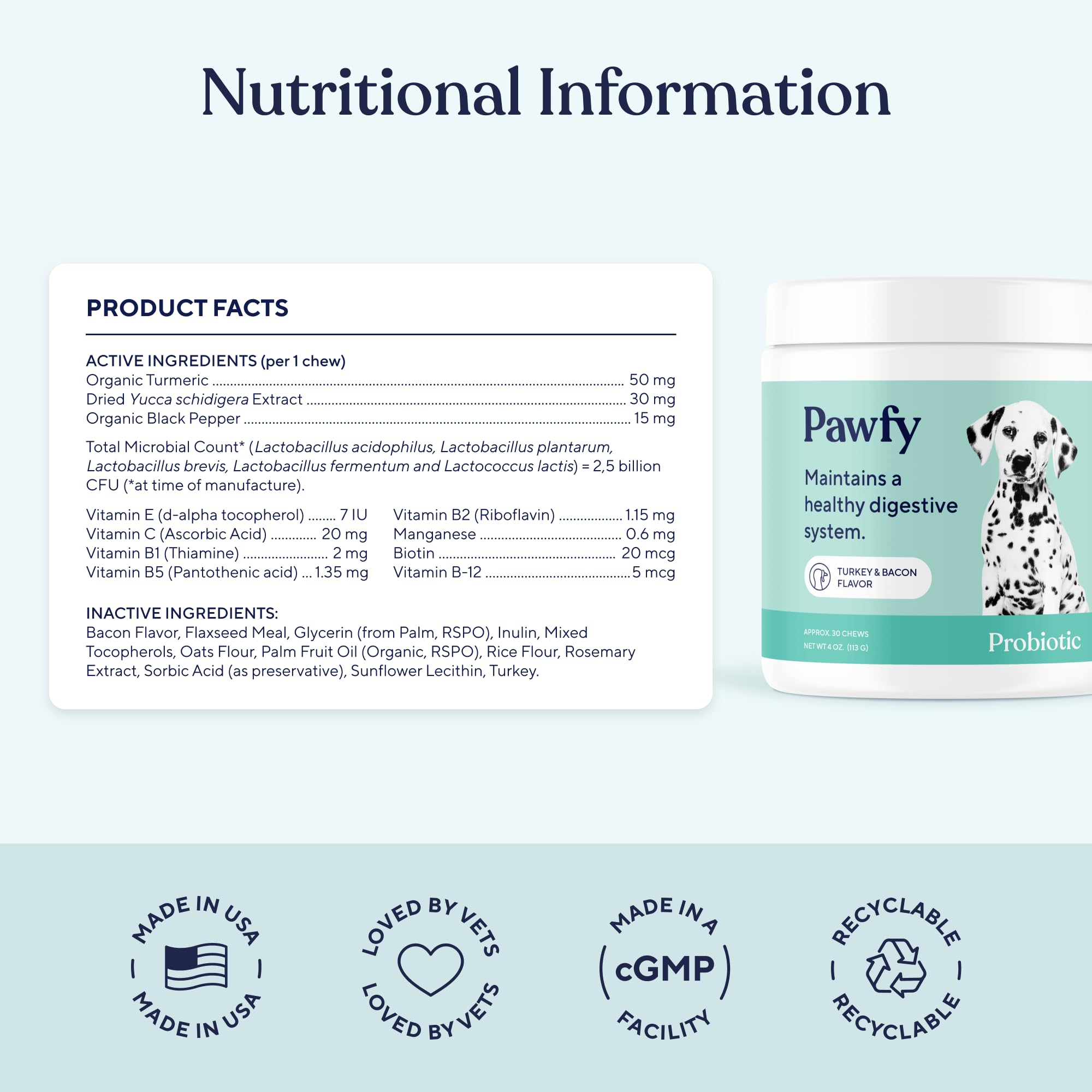 Pawfy Probiotics dog chews supporting skin comfort and seasonal wellness