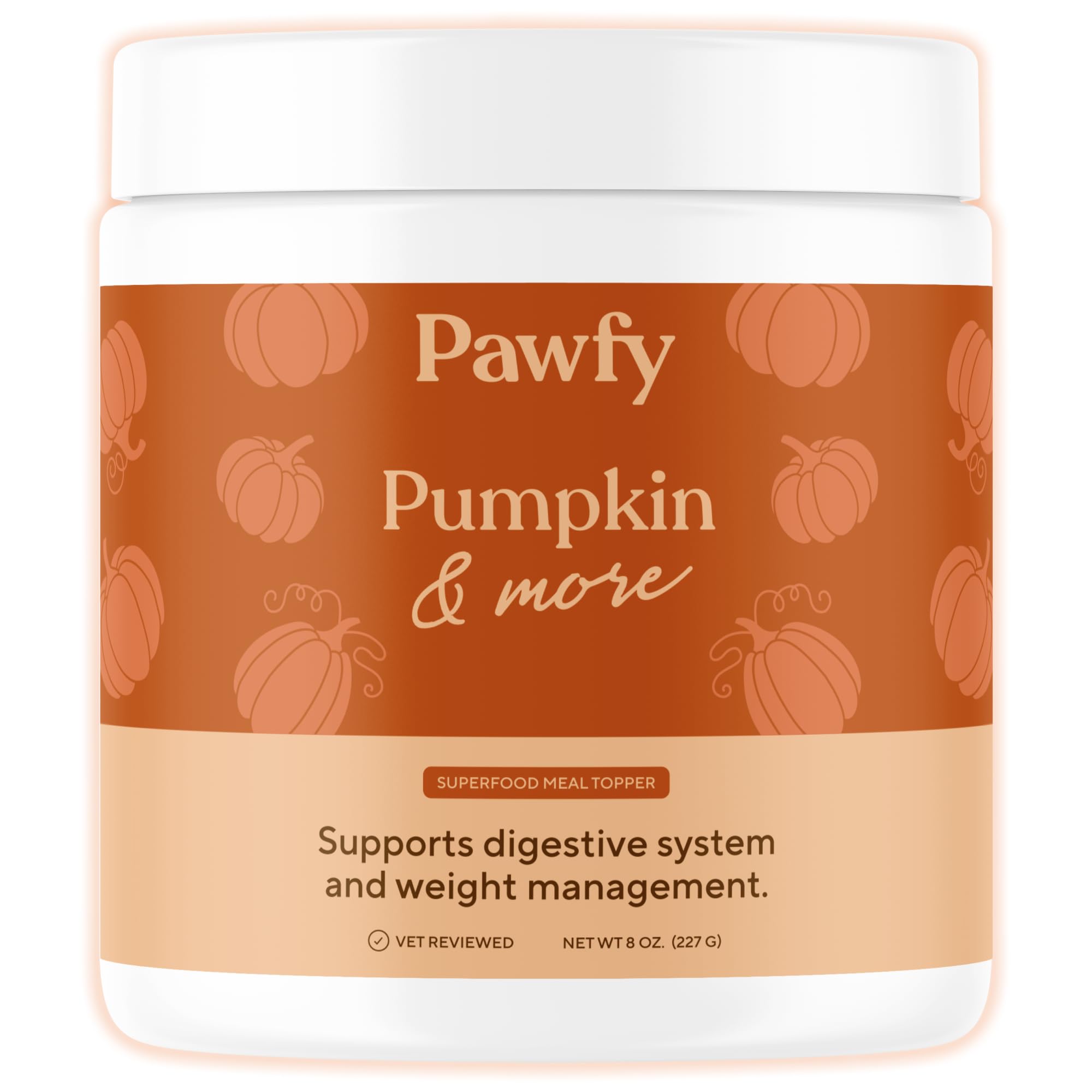 Pawfy Pumpkin Powder dog meal topper enhances digestion during mealtime.