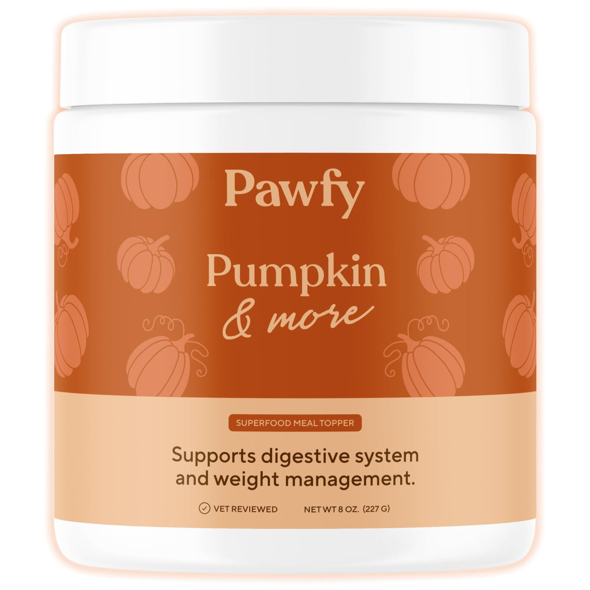 Pawfy Pumpkin Powder dog meal topper enhances digestion during mealtime.