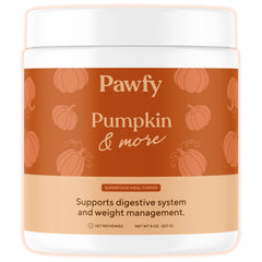 Pawfy Pumpkin Powder dog meal topper enhances digestion during mealtime.