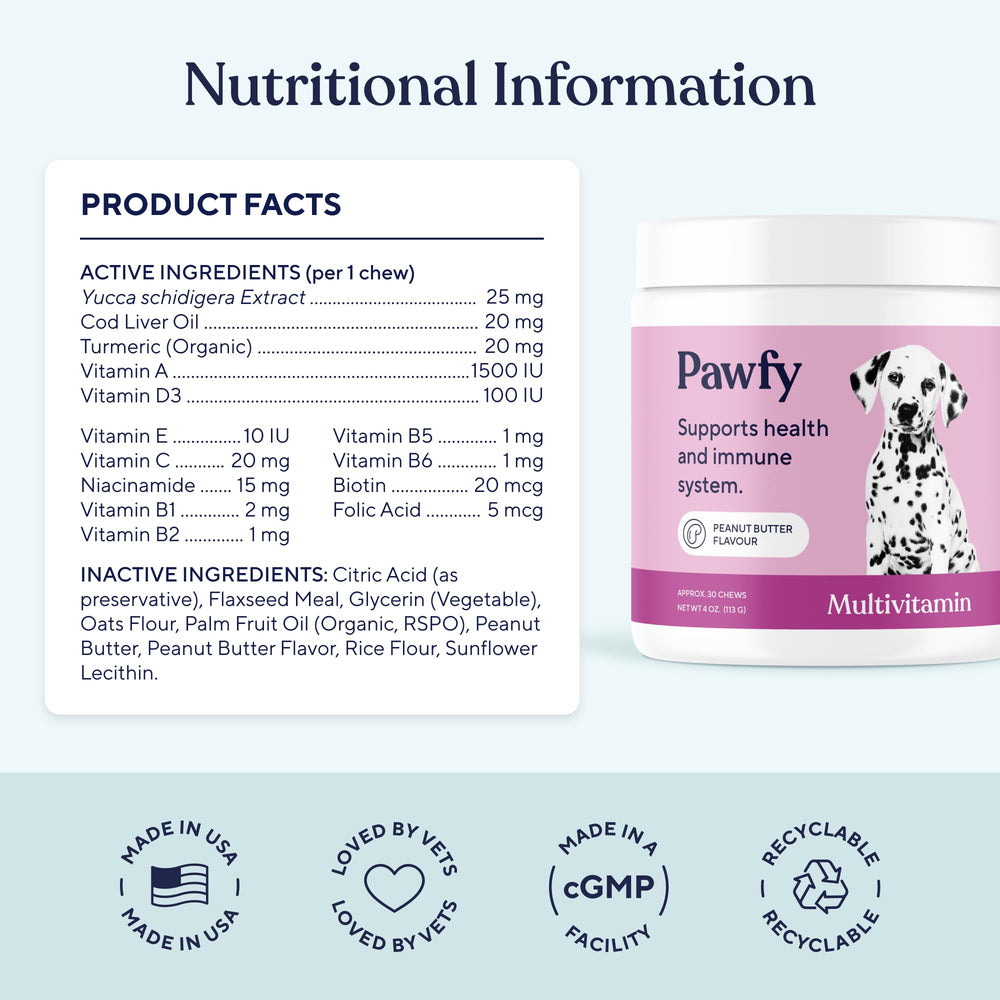 Pawfy puppy growth vitamins chews for growing bones and muscles