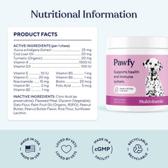 Pawfy puppy growth vitamins chews for growing bones and muscles