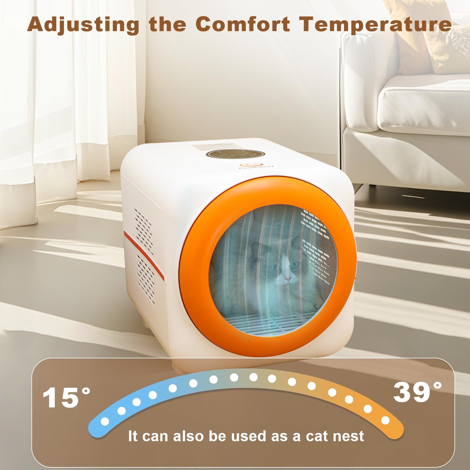 PawGalaxy Dryer Box LED light helps you see the pet clearly.