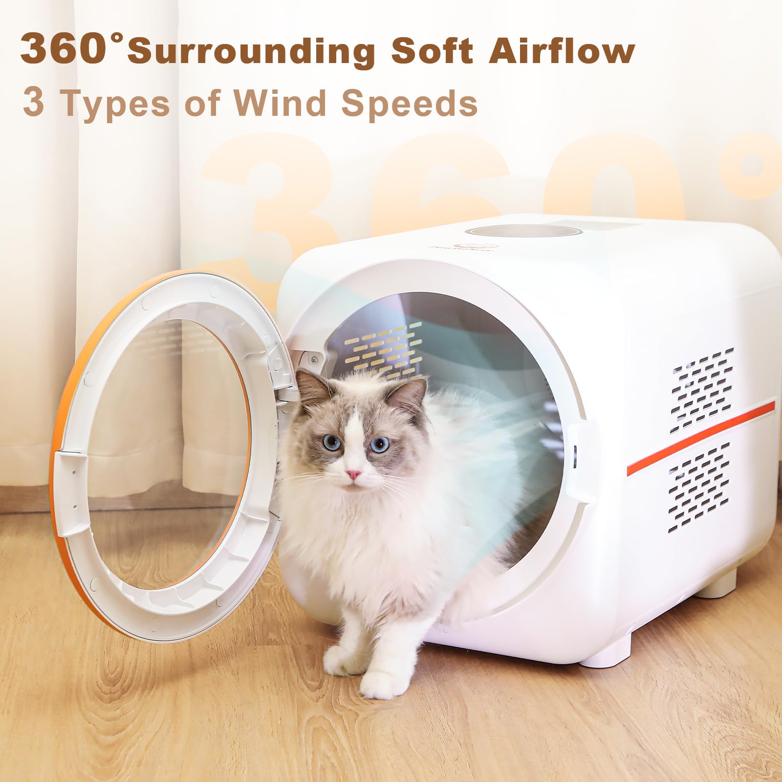 PawGalaxy Dryer Box temperature control keeps coat safe.
