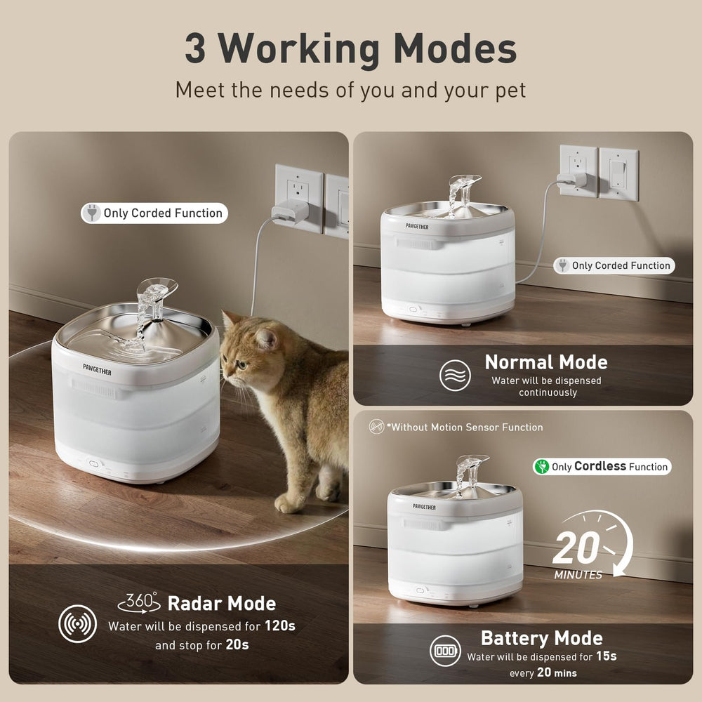 PAWGETHER 360-degree motion sensor detects pets within range for responsive dispensing