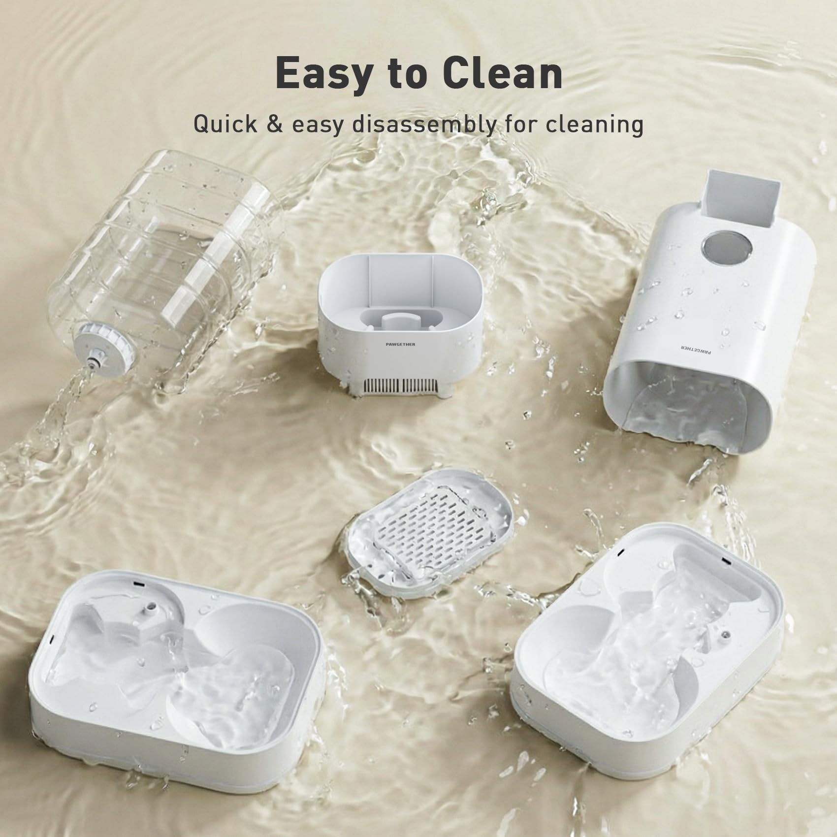 PAWGETHER anti-slip bottom pads prevent spills during use.