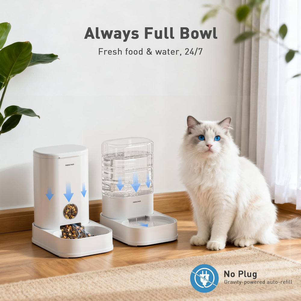 PAWGETHER cat water dispenser 1 gal provides steady hydration.