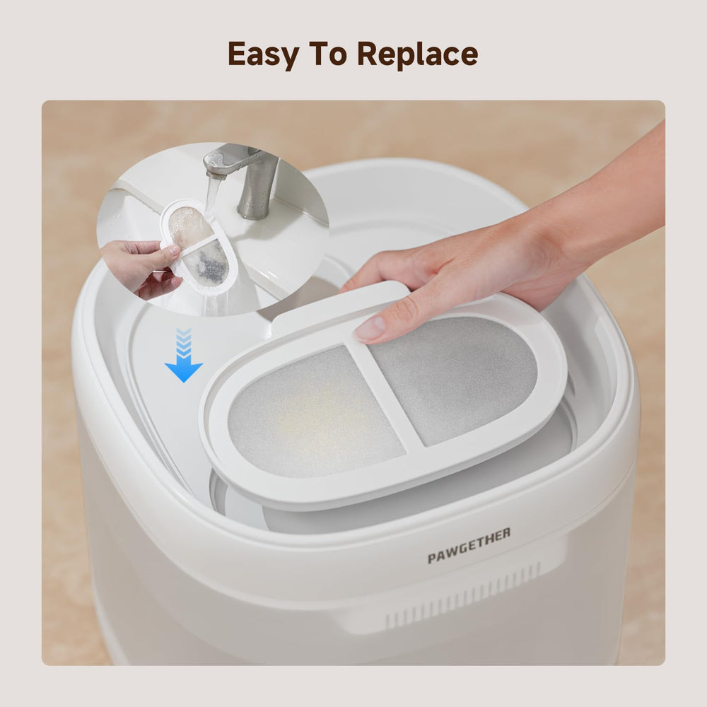 PAWGETHER easy-install design enables quick filter changes for busy pet owners
