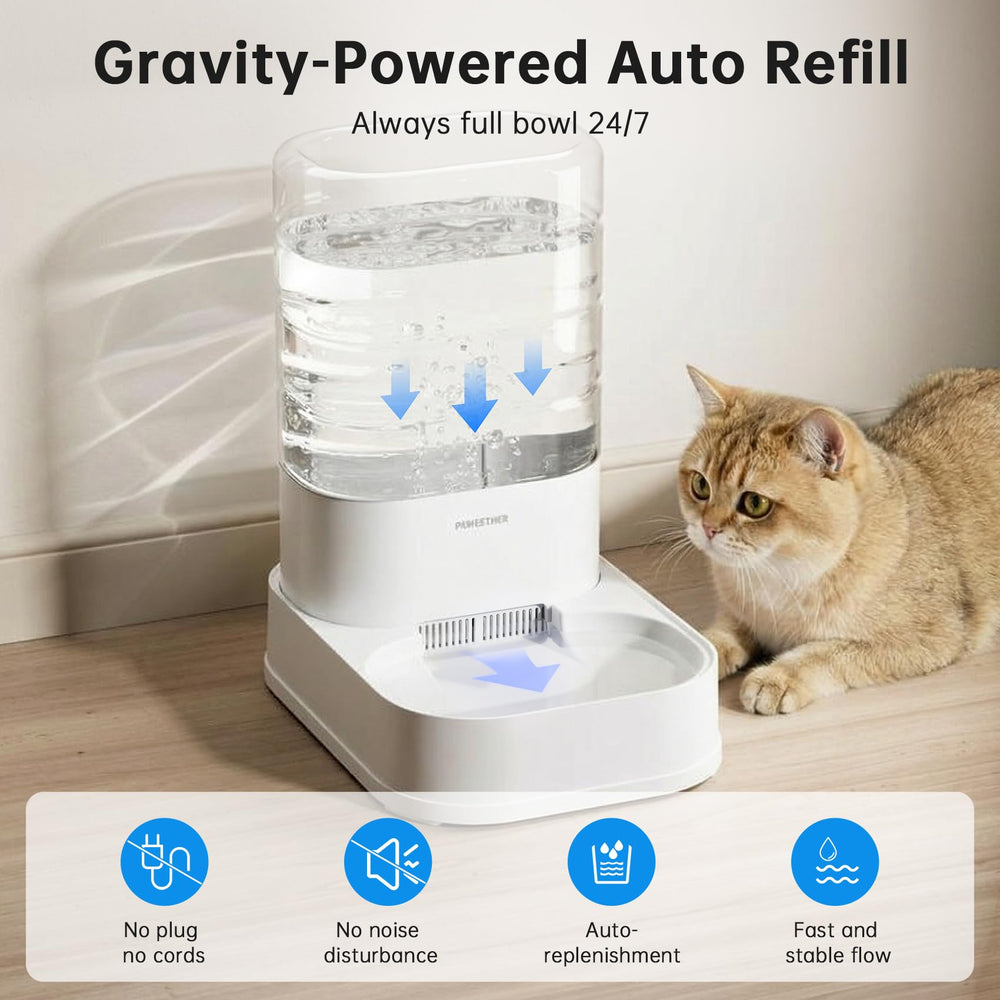 PAWGETHER 3-layer filter system keeps drinking water cleaner for pets.