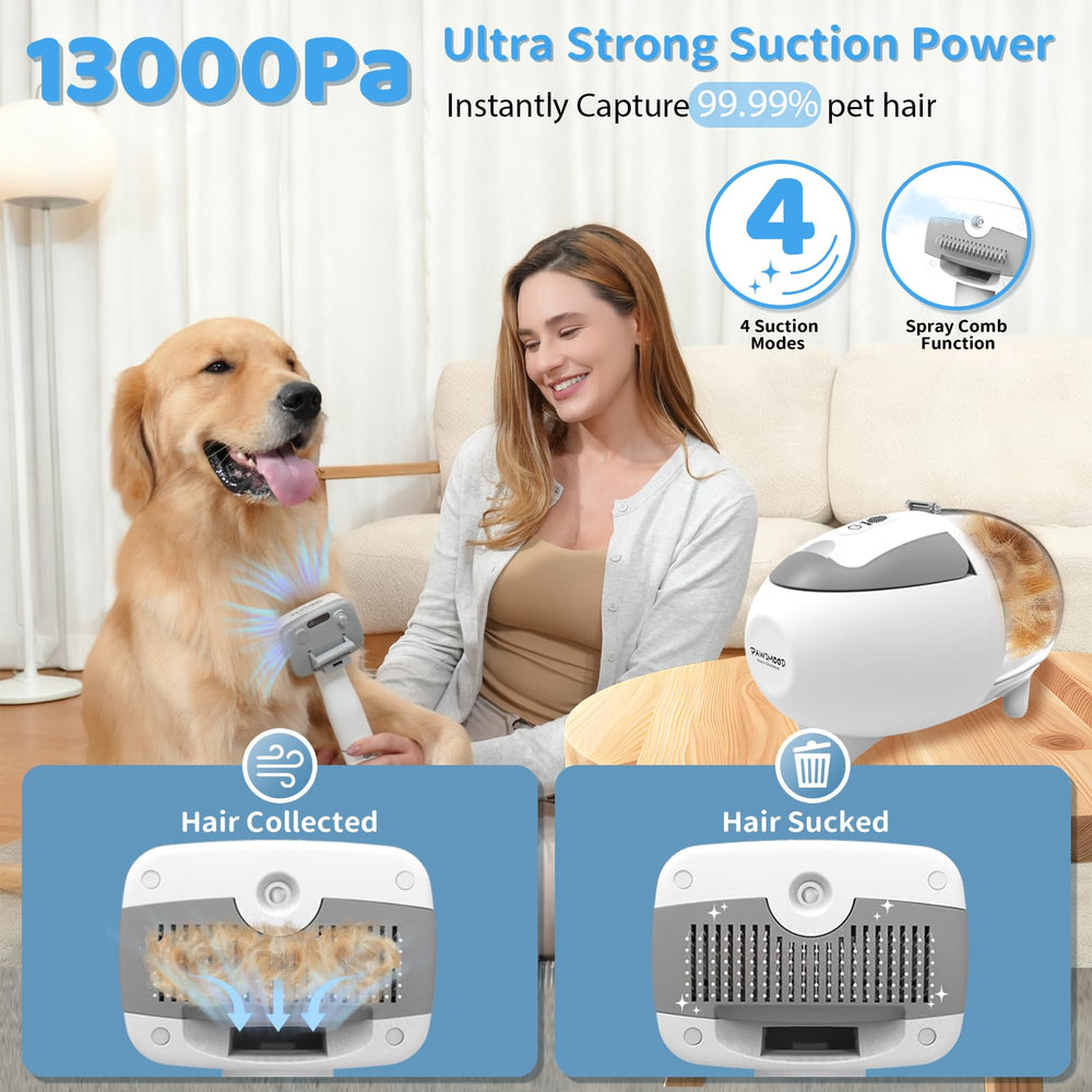 Pawimood vacuum with 2L dust cup for extended grooming sessions