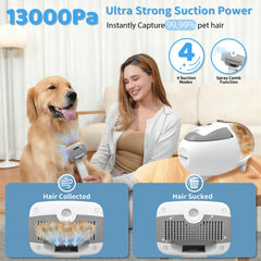 Pawimood vacuum with 2L dust cup for extended grooming sessions