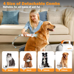 PAWING 2L dust cup and 4.6 ft hose extend grooming reach