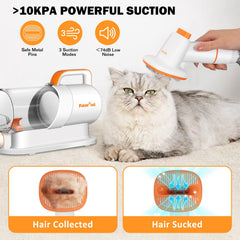 PAWING 4-in-1 pet grooming kit with vacuum, clippers, brush, and cleaning tool