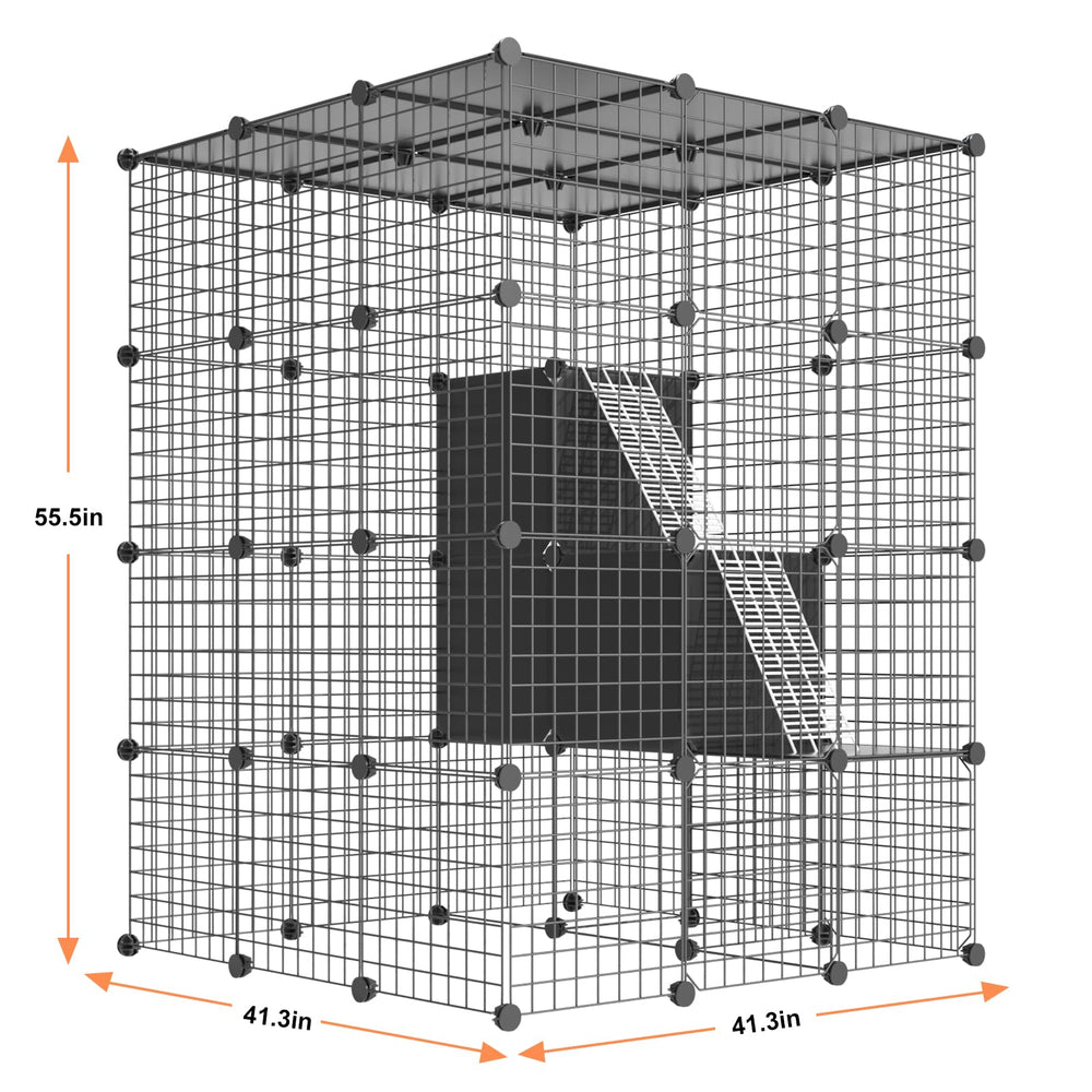 PAWING cat cage dimensions 41x41x55 inches suitable for 1-3 cats.