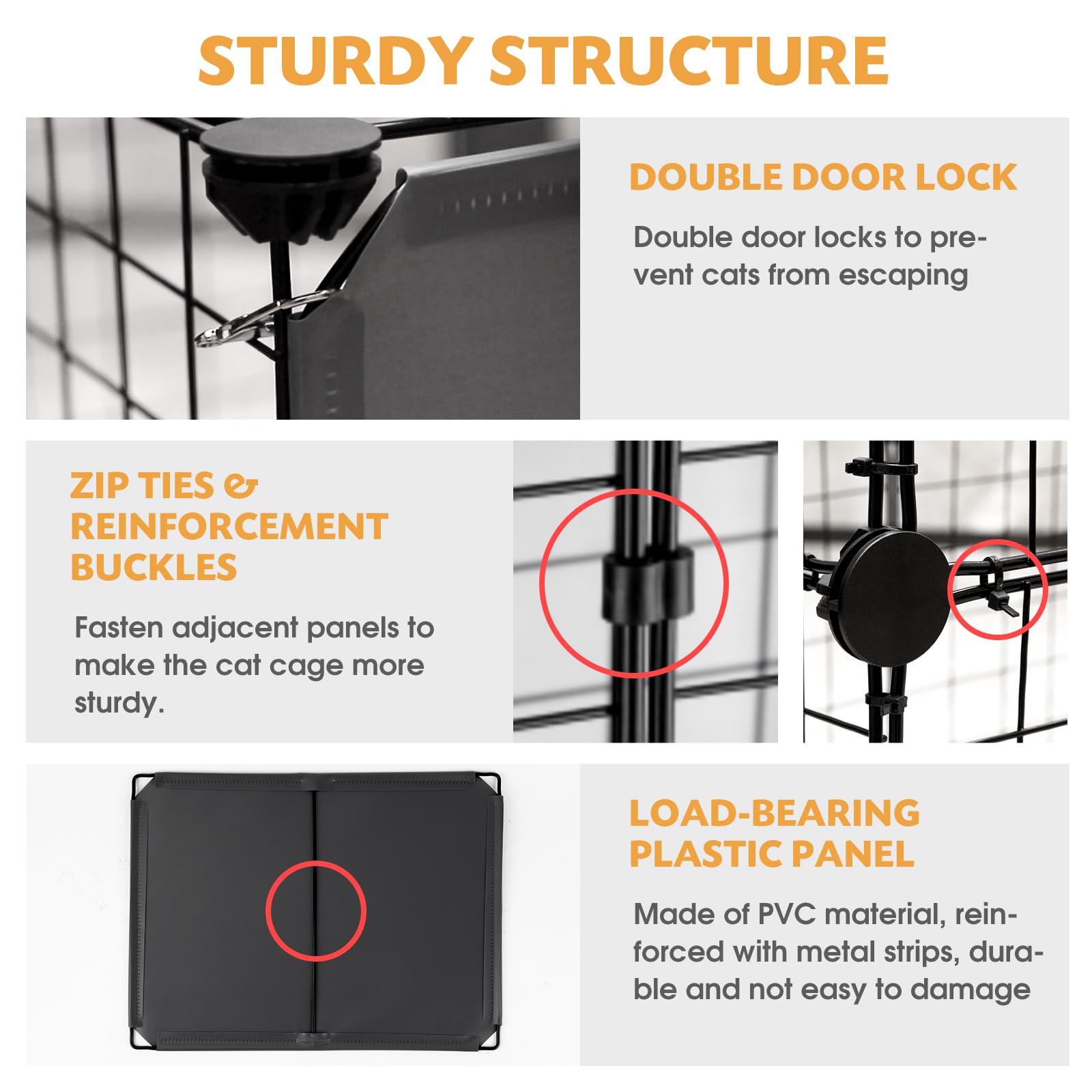 PAWING cat enclosure tool-free-assembly enables quick setup and space saving.