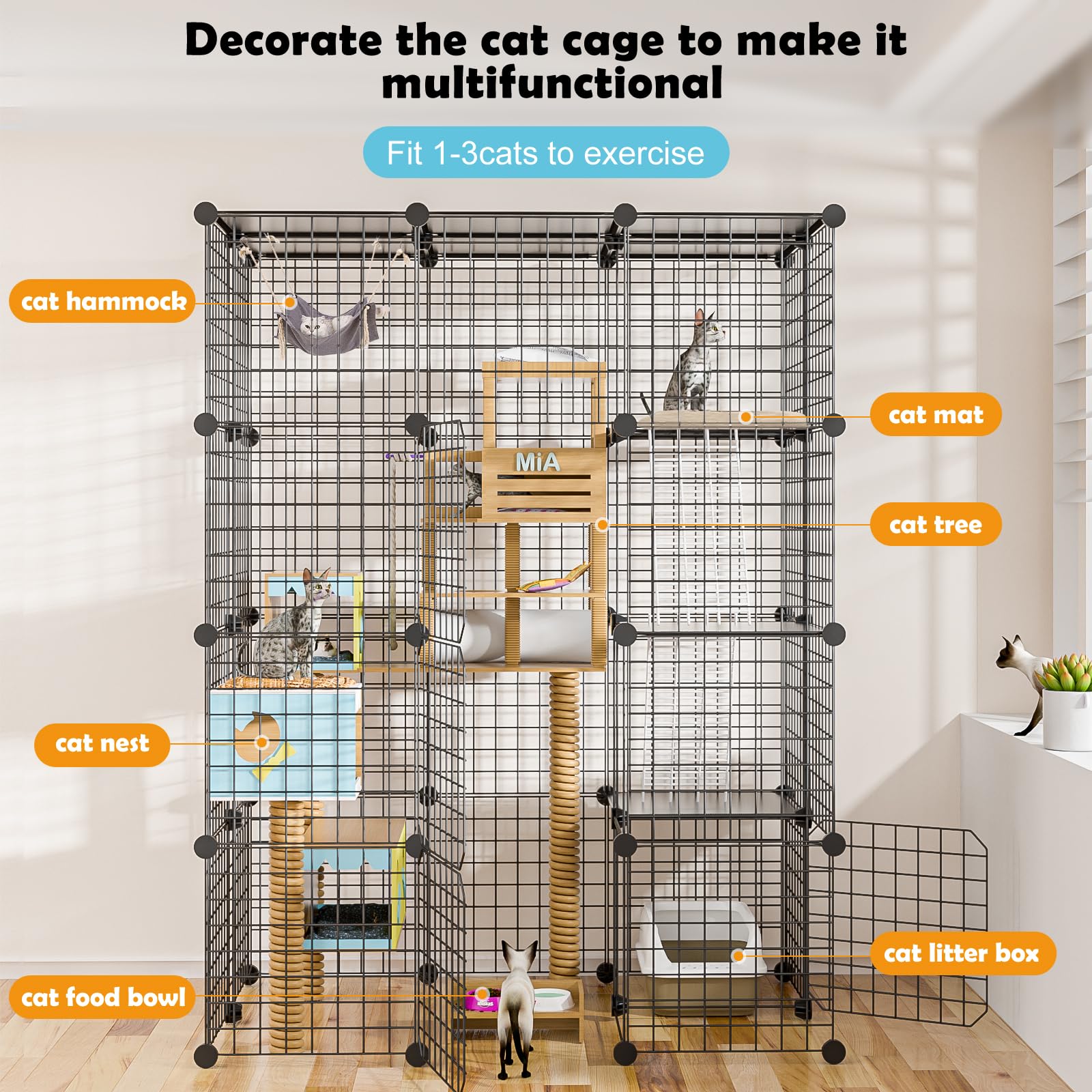 PAWING Cat Large Enclosure being assembled with strong buckles.