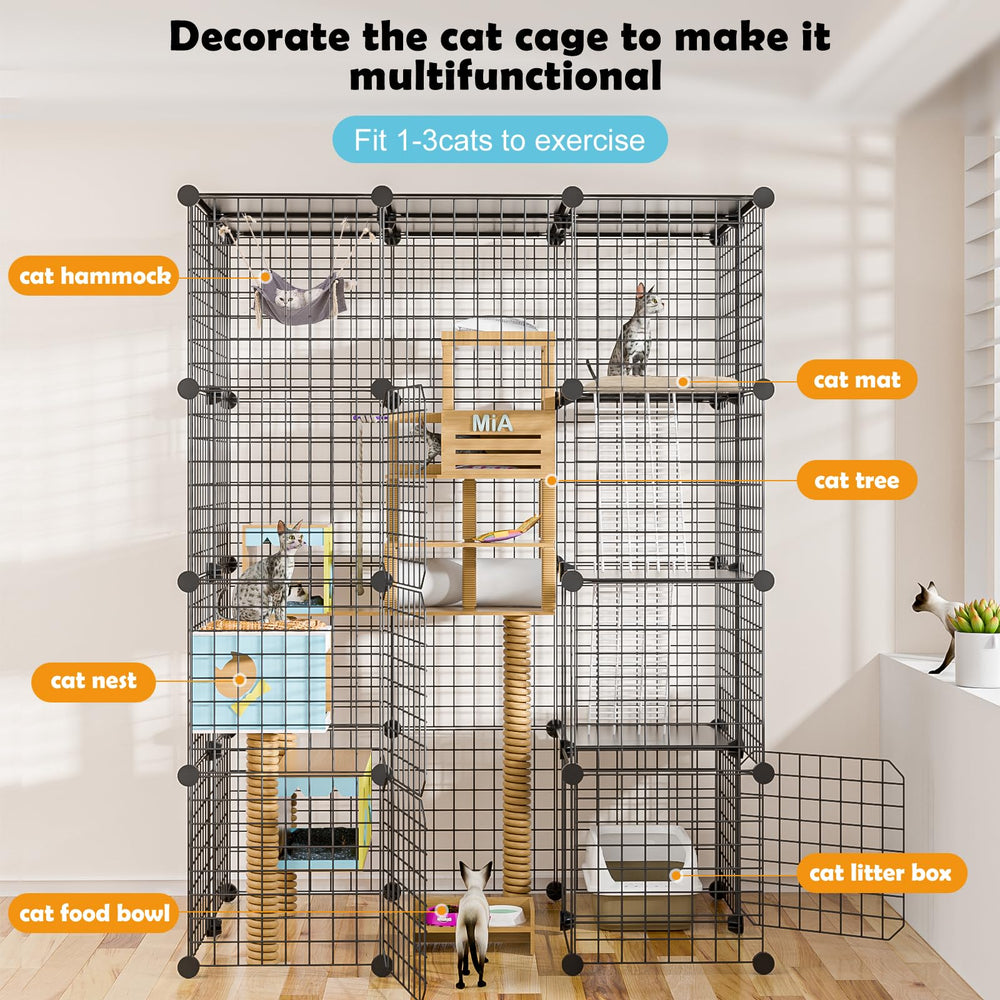 PAWING Cat Large Enclosure being assembled with strong buckles.