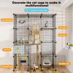 PAWING Cat Large Enclosure being assembled with strong buckles.