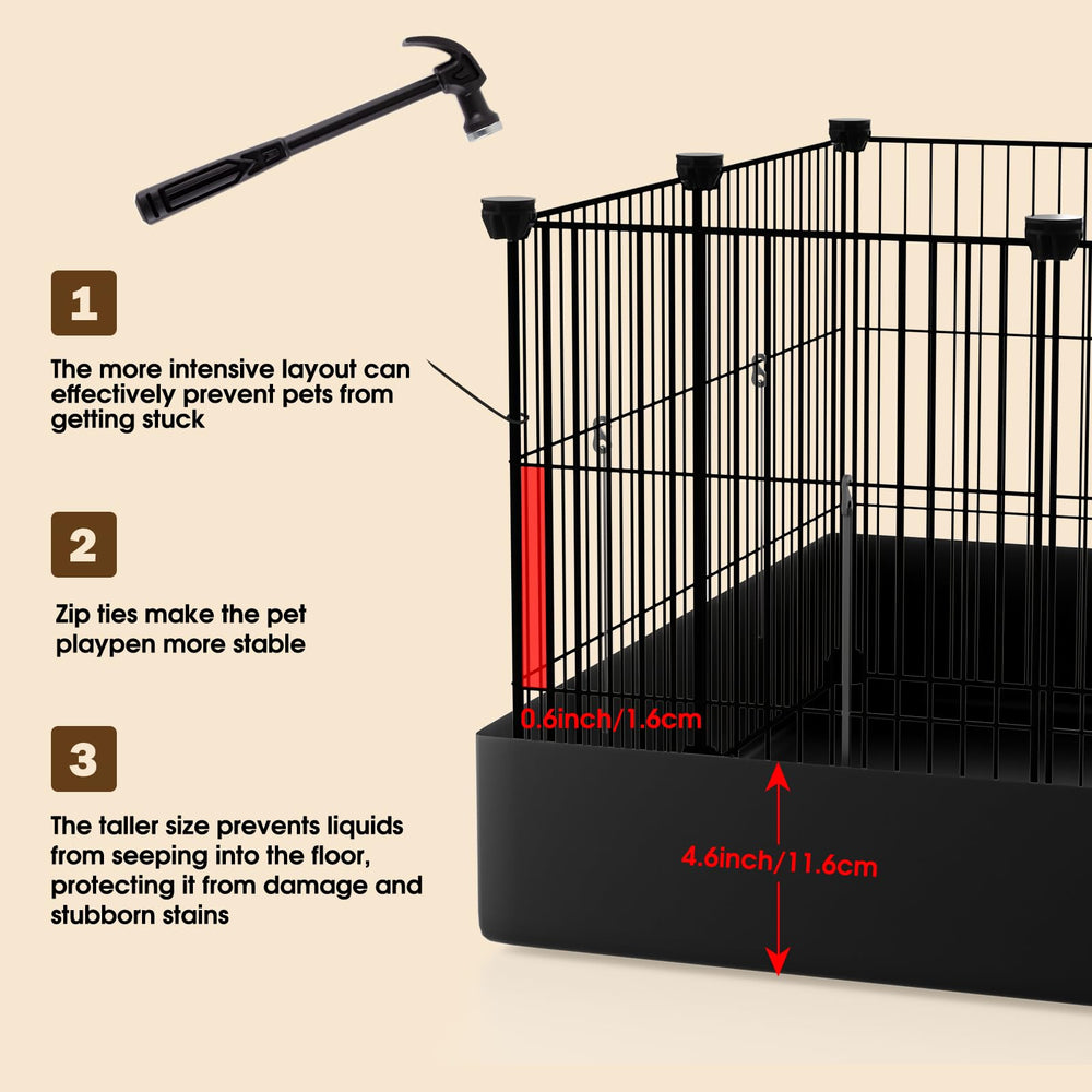 PAWING durable metal wire mesh provides clear visibility and containment