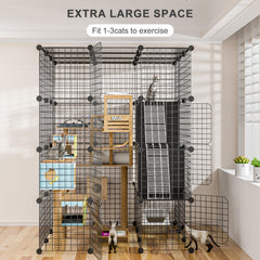 PAWING indoor cat cage with multi-door design for easy access and cleaning.