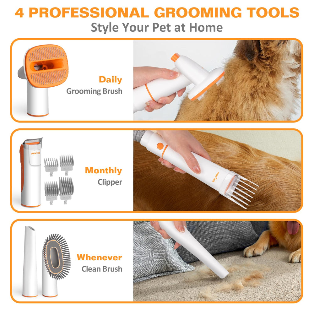 PAWING low-noise operation for calm grooming sessions