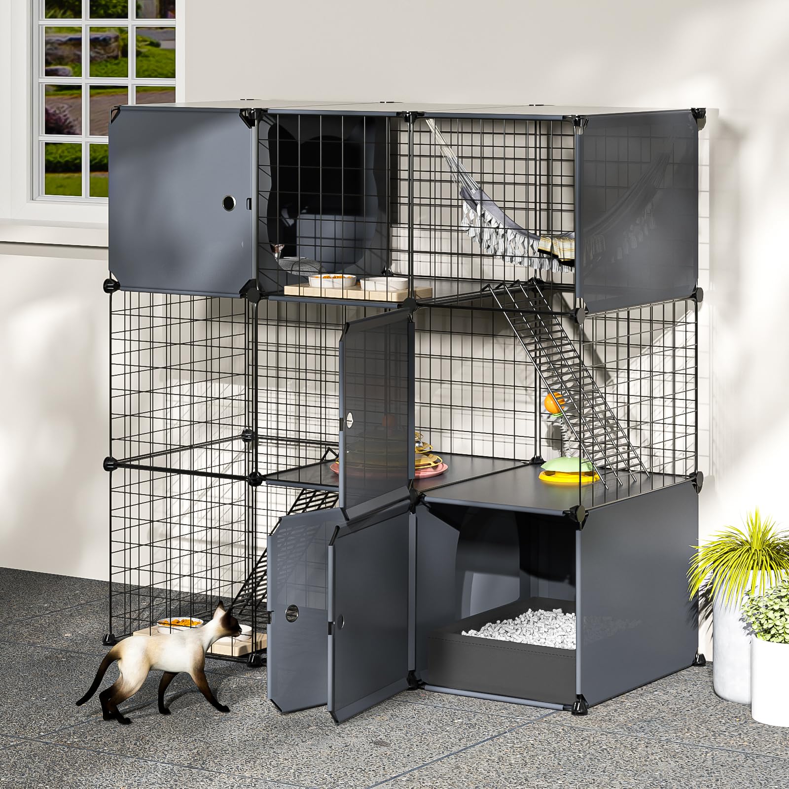PAWING spacious indoor-outdoor catio demonstrates versatile use in home or yard.