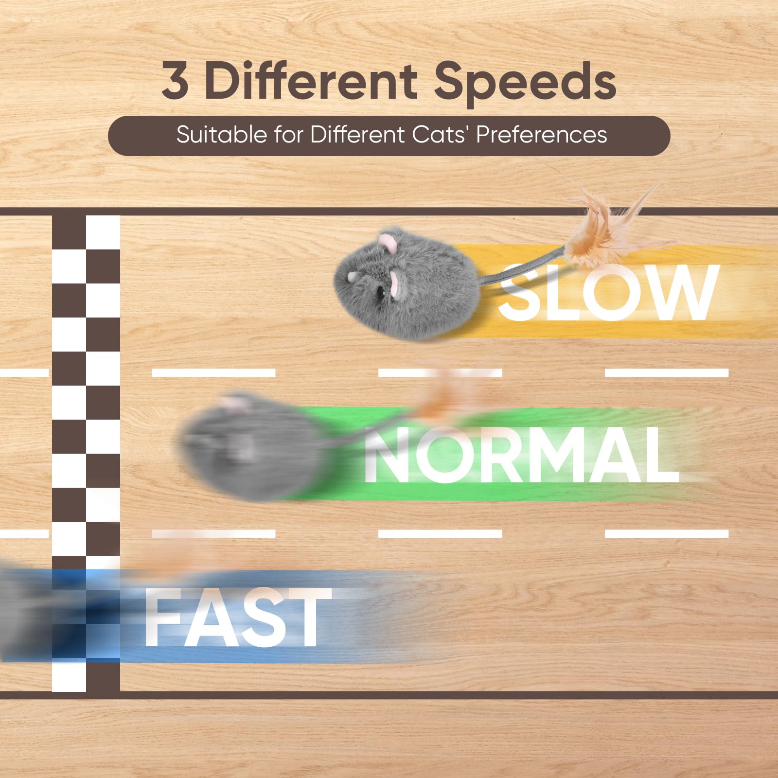 Pawingcat feather tail height adjustment supports easy swats and engagement.