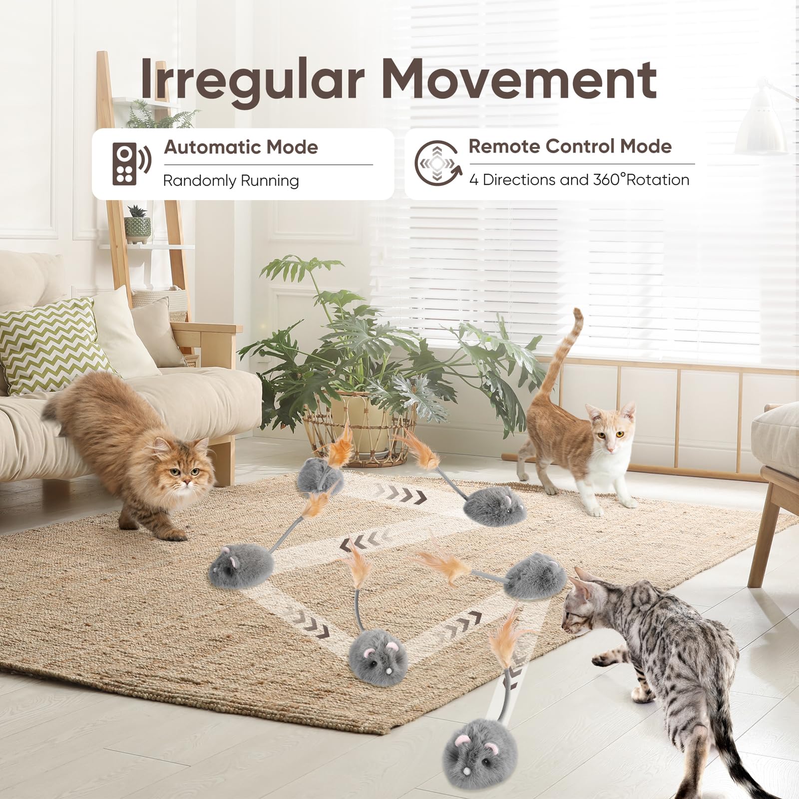 Pawingcat USB charging cat toy ready for quick recharges during play sessions.