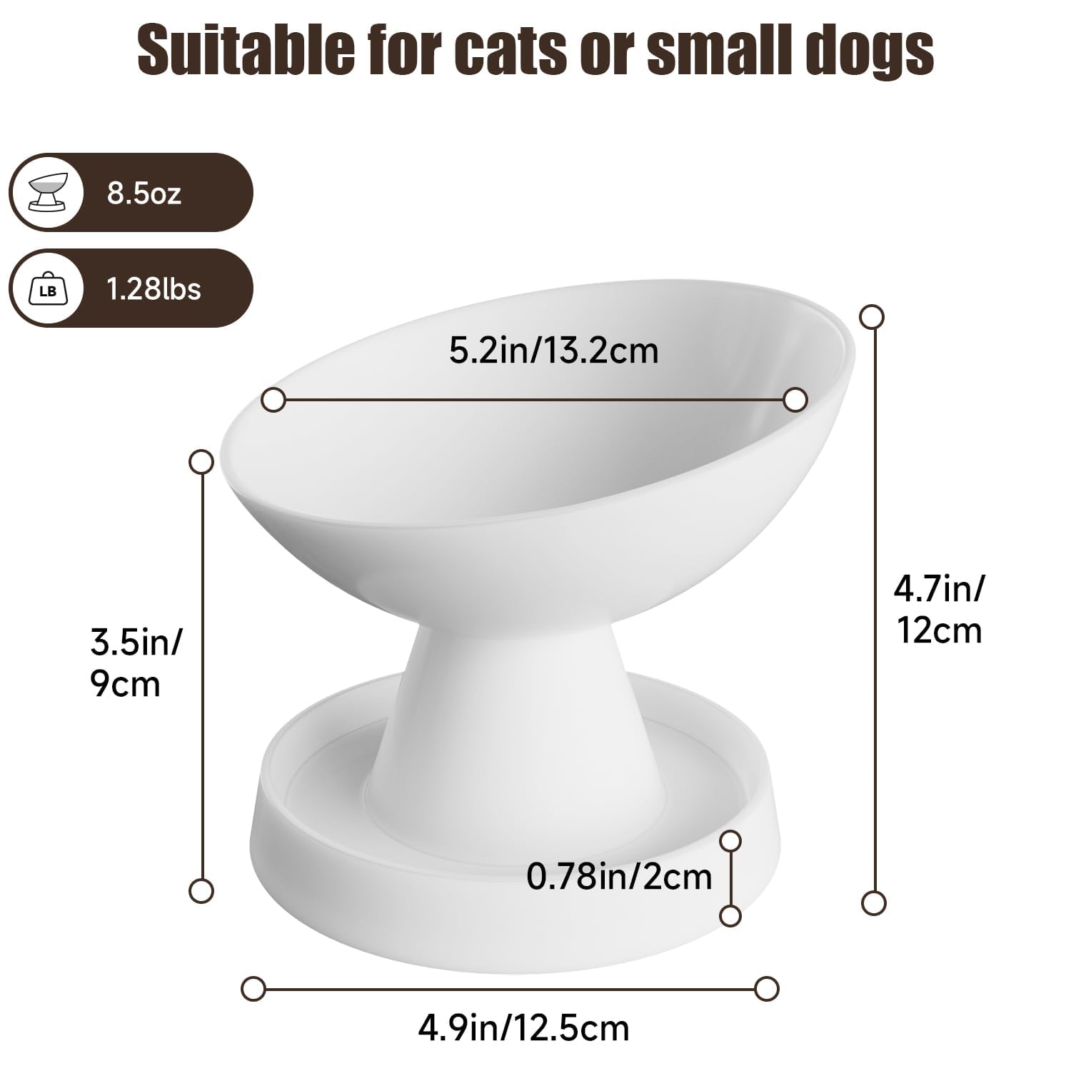 Pawinner dishwasher-safe ceramic cat bowl for easy cleaning.