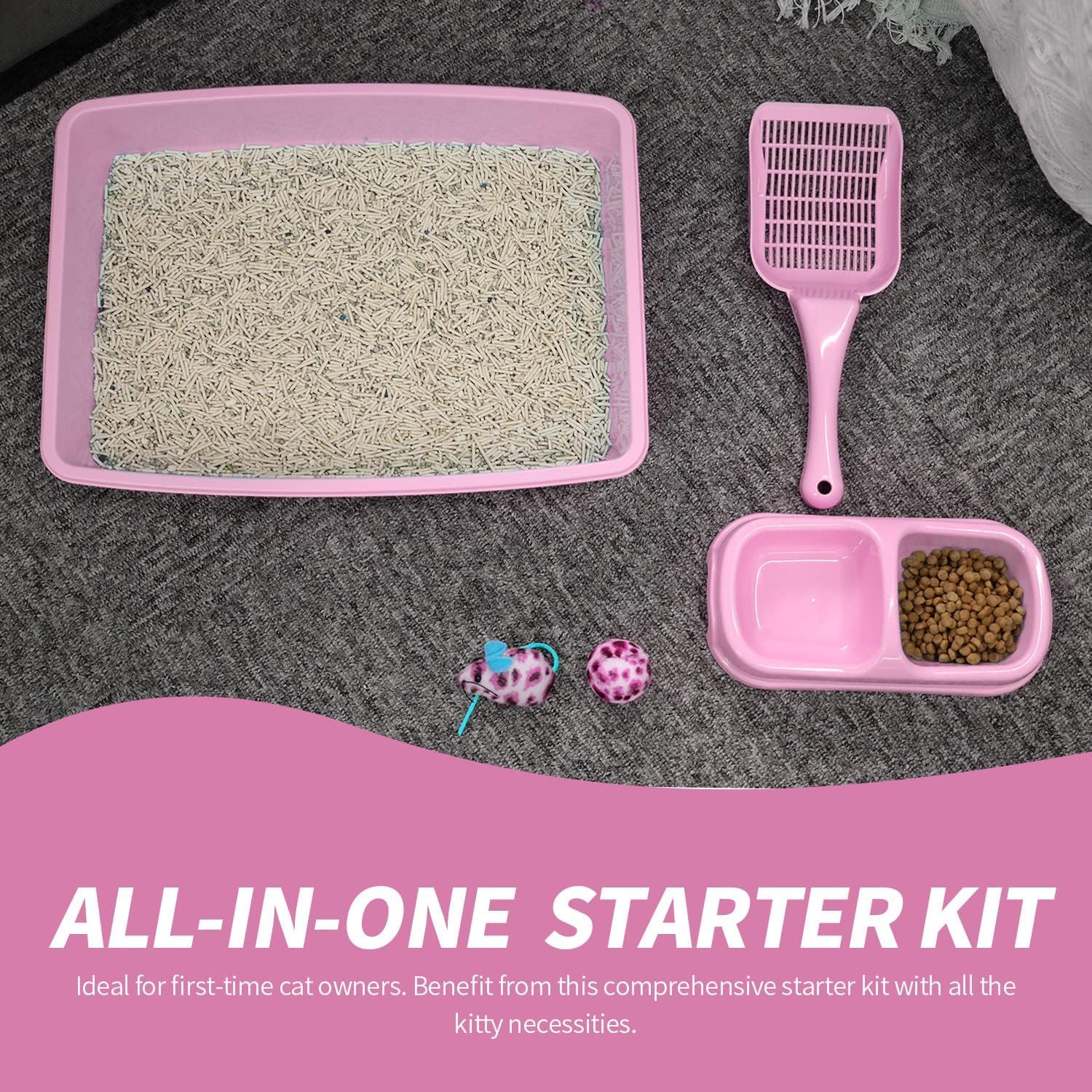 PAWISE cat mouse toy pink, stimulates play while training.