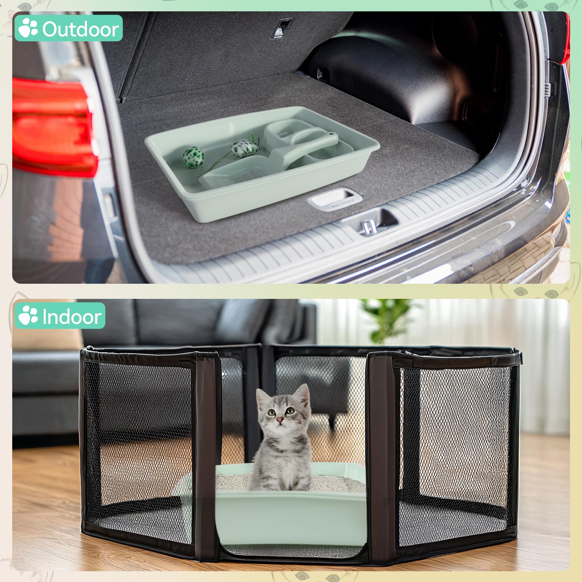 PAWISE litter box dimensions 14.3 by 10.6 inches for small spaces
