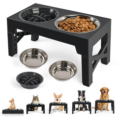 PAWISE elevated dog bowls stand unfolded for ready-to-use setup and mess-free meals