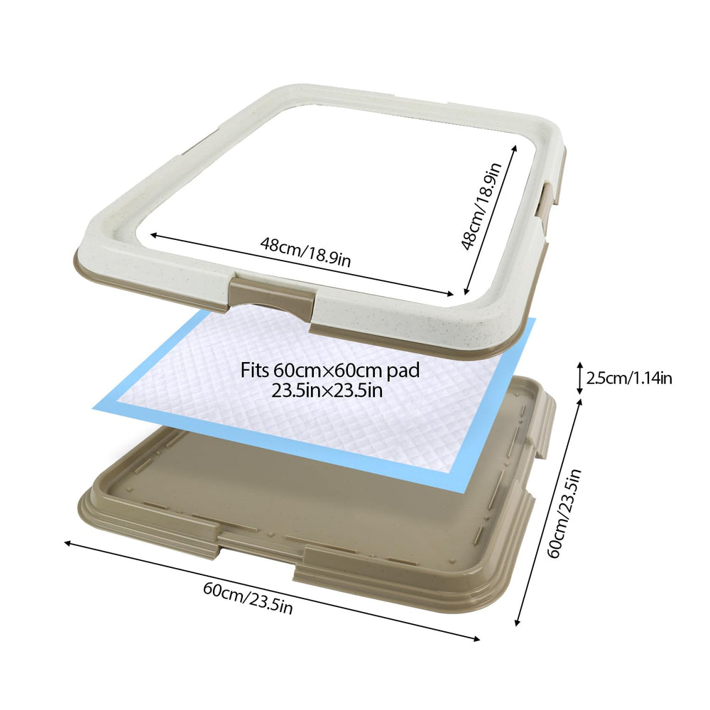 PAWISE indoor dog potty tray fits living rooms, kitchens, and more.
