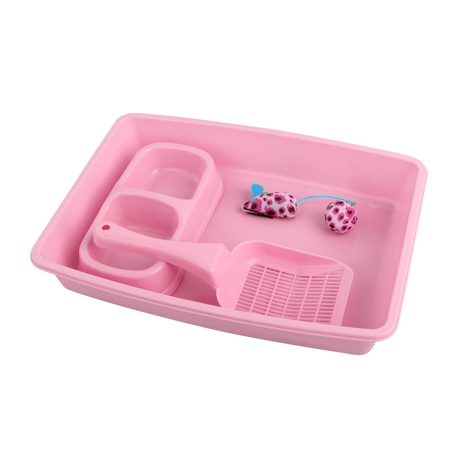 PAWISE kitten using litter box pink, demonstrates easy training setup.
