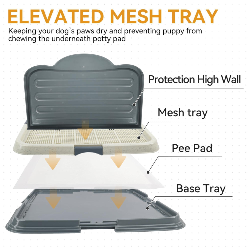 PAWISE large puppy potty tray 23.6 inch square provides space for training