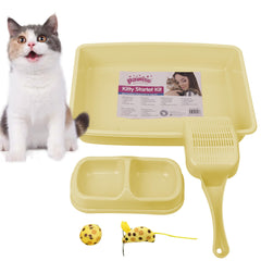 PAWISE small cat litter box with low entry for easy kitten training and tidy spaces