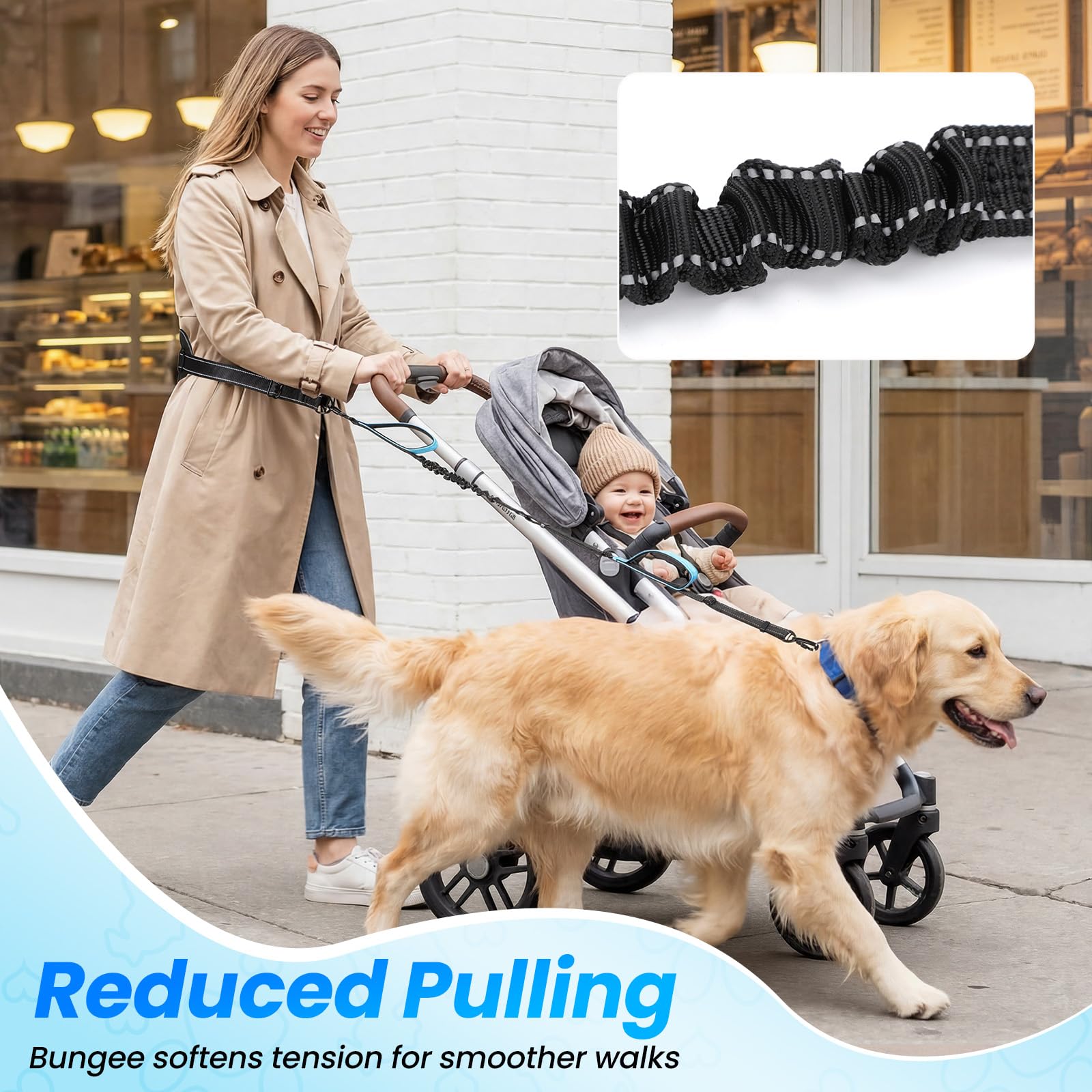 PawistaPal lockable metal carabiner adds secure connections for large dogs.